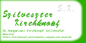 szilveszter kirchknopf business card